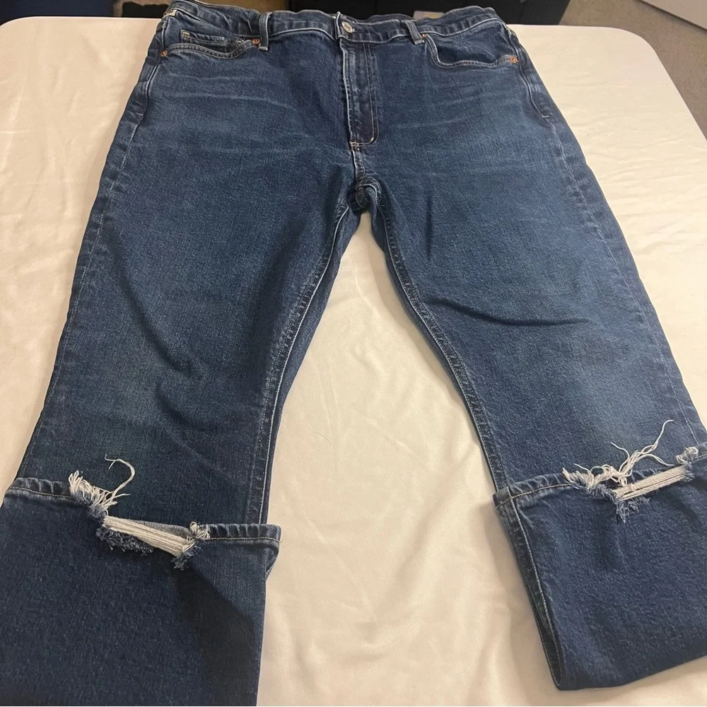 Citizens of Humanity Demy Cropped Flare Jeans Size‎ 31 Raw Hem Stretch Denim